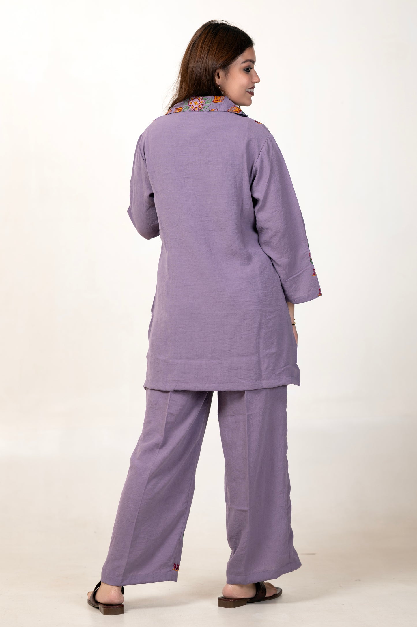 Amethyst Bloom Embroidered Co-ord Set
