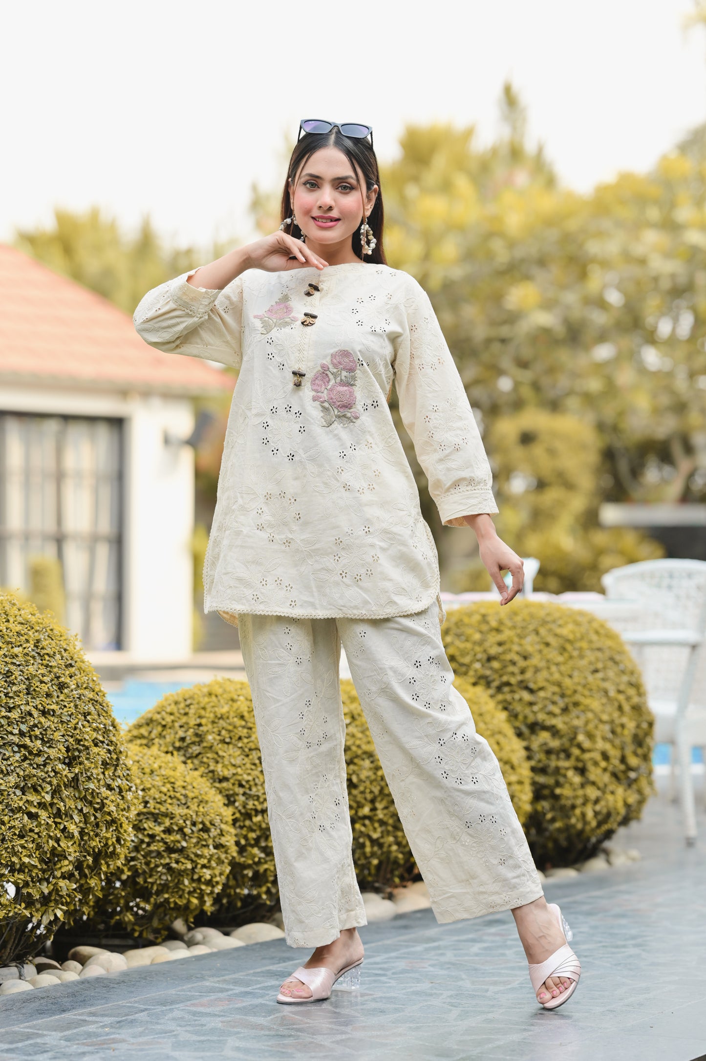 Noor Chikankari Cotton Co-ord Set