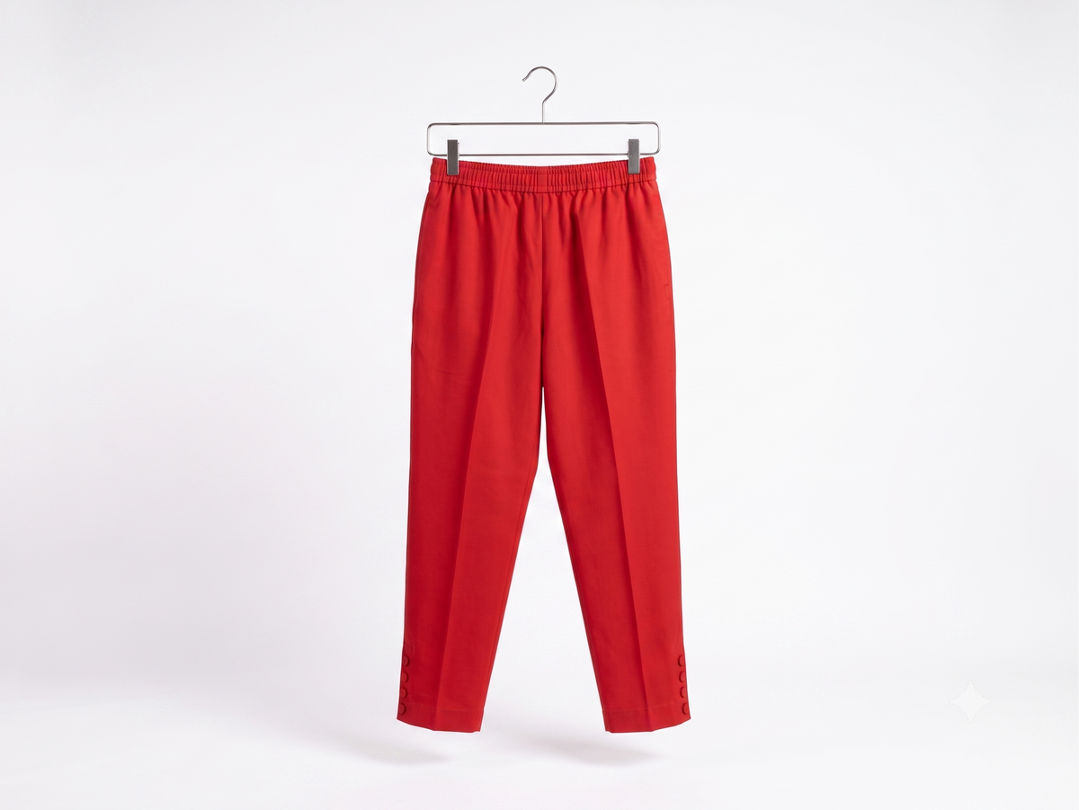 Women’s Vibrant Red Elasticated Trousers