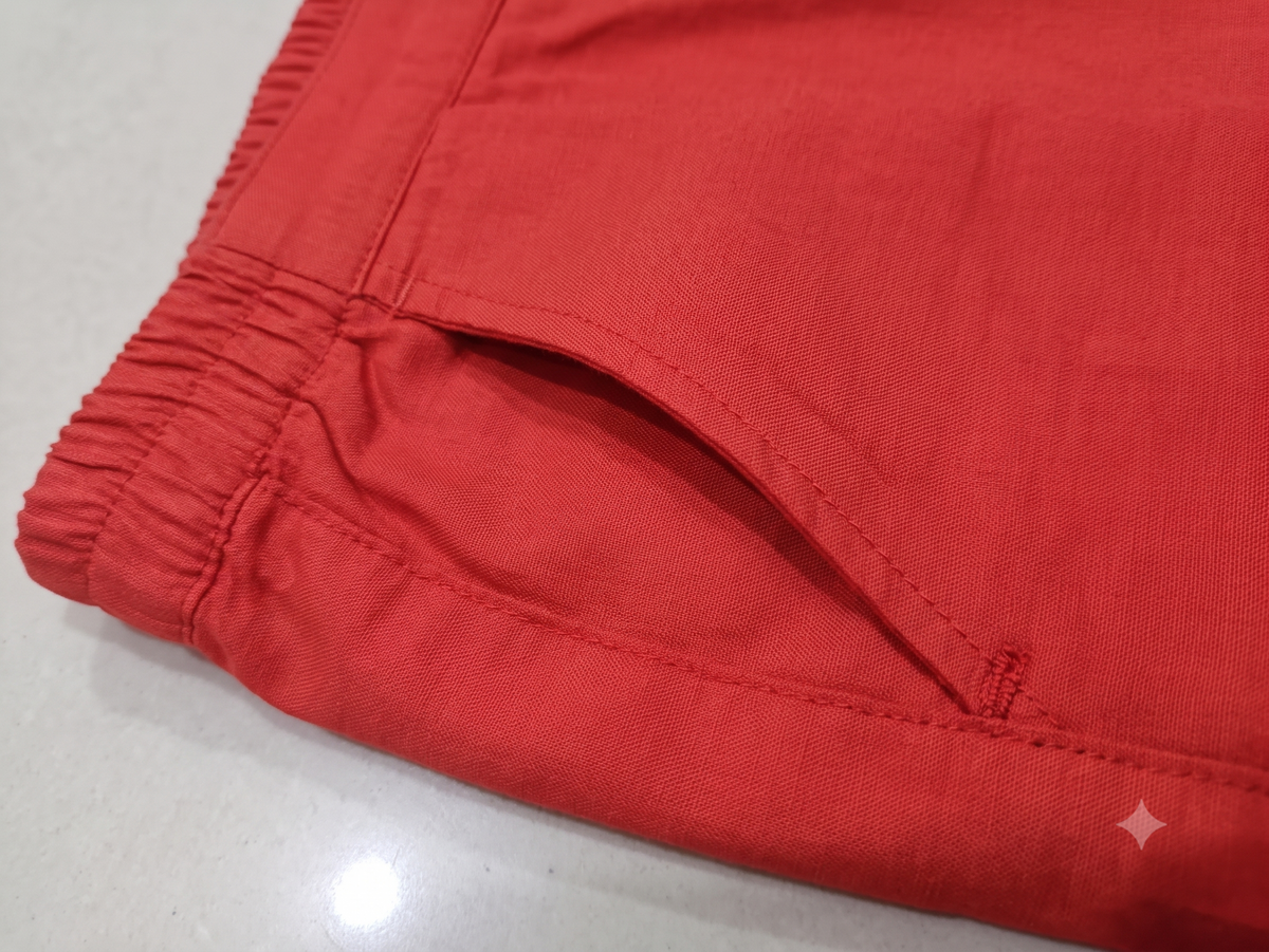 Women’s Vibrant Red Elasticated Trousers