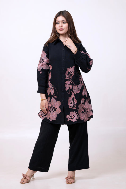 Pure Cotton Full Heavy Embroidered Co-ord Set
