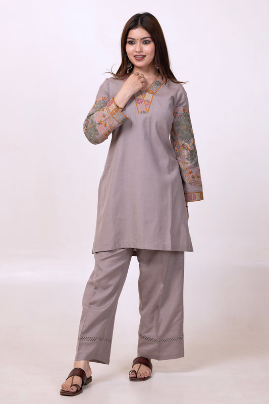 Pure Cotton Cross-Stitch Embroidered Summer Co-ord Set
