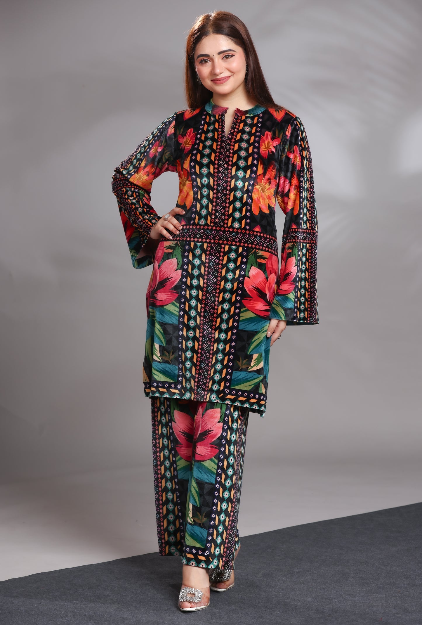 Velvet Floral Co-ord Set