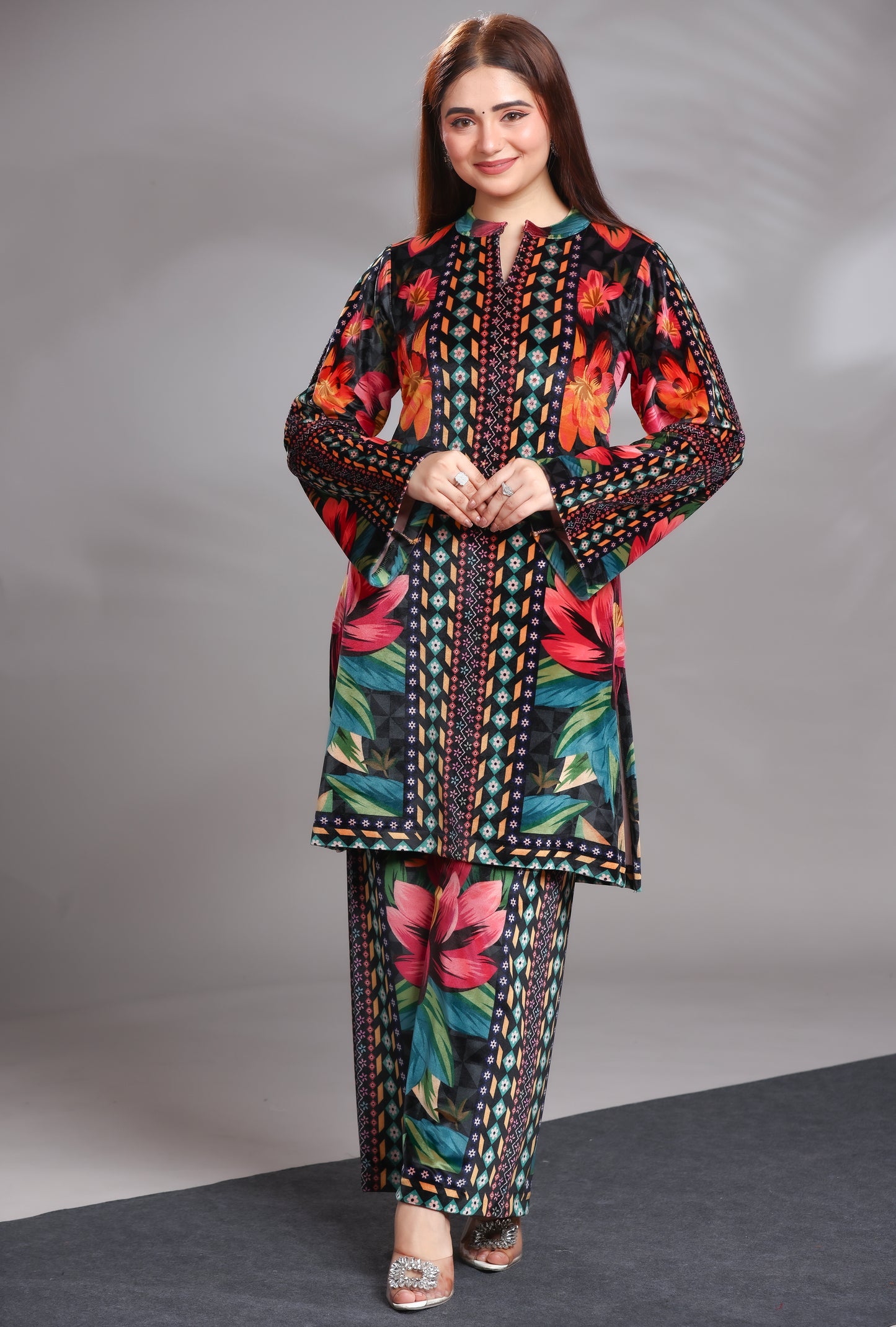 Velvet Floral Co-ord Set