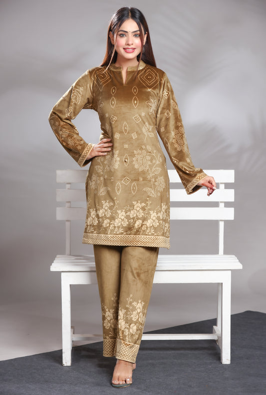 Velvet Essence Printed Co-ord Set